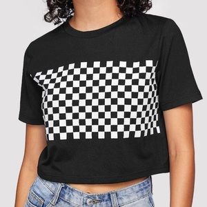 Check Print Short Sleeve Tee
